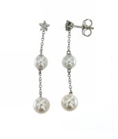 Orecchini Mirco Visconti Donna Orecchini Perla in Oro bianco Perla 0.16 Ct ABA1256C - ABA1256C